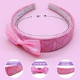 thumbnail image 5 of FROG SAC Pink Bow Headband for Girls, Iridescent Wide Head Band for Kids Hair Accessories, Toddler Little Girl Hairband, Cute Quilted Headbands for Toddlers, 5 of 9