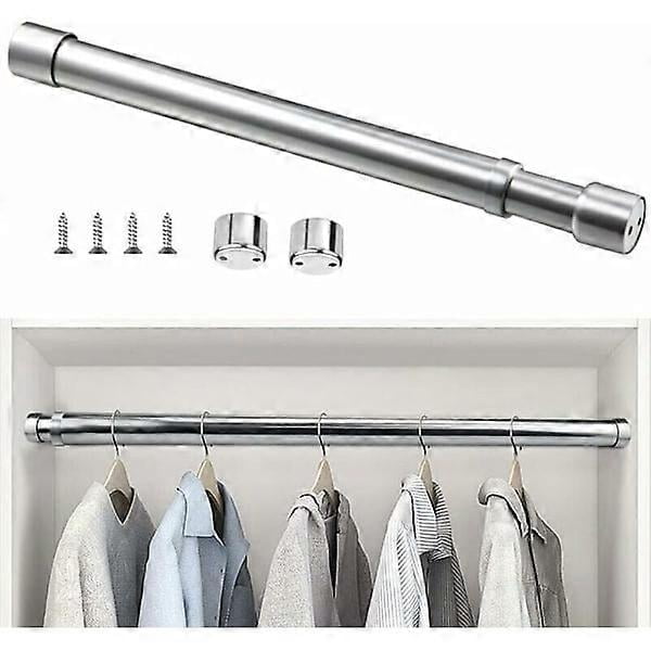 Extendable Wardrobe Rail Stainless Steel 51 cm to 80 cm Adjustable Telescopic Curtain Rod Anti-Corrosion