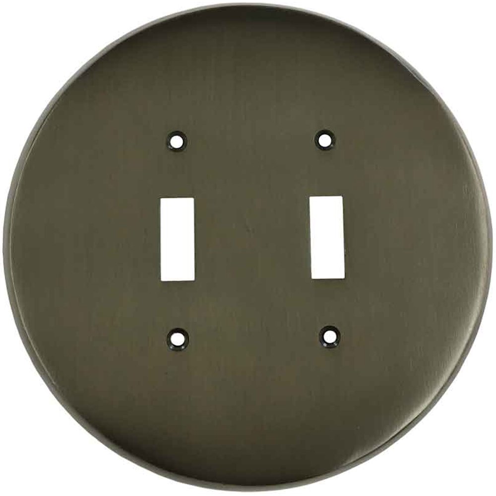 Round Oil Rubbed Bronze Double Toggle Switch Plates