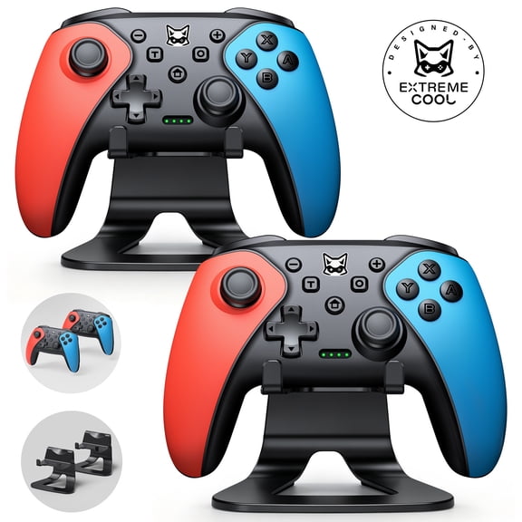 Beboncool 2 Pack Wireless Switch Controller with 2 Storage Stands, Programmable Gamepad for Switch 2/Switch OLED/Lite