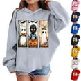 thumbnail image 4 of Atogsazn Kids Girls Halloween Hoodies Children Boys Cute Ghost Pumpkin Oversized Sweatshirt Fall Clothes Outfit 03-Dark Gray 11-12 Years Fashion, 4 of 4