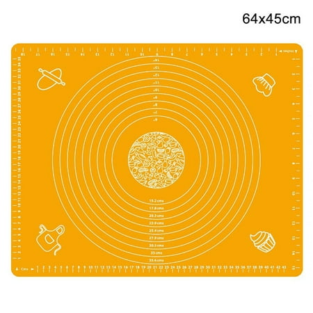 

Silicone Baking Mat Flour Rolling Scale Mat Kneading Dough Pad Baking Pastry Rolling Pad Orange 64x45cm