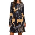 thumbnail image 1 of Vestidos de Navidad Para Mujer Moda Impresión Causal Cuello Redondo Manga Larga Otoño Vestido de Vacaciones Odeerbi ODB193232, 1 of 7