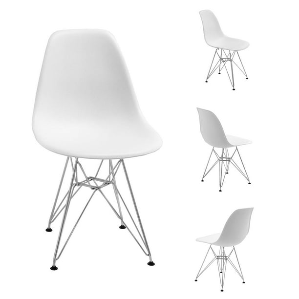 Mod Made Paris Dining Side Chair With Chrome Legs White Set Of 4 Com Mod Made Paris Dining Side Chair With, Paris Side Chair Set