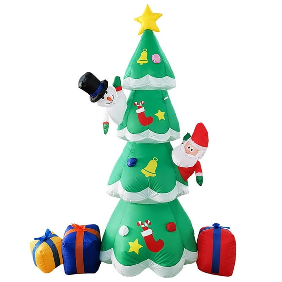 Papá Noel inflable con cajas de regalo Yuyangstore LED inflable al aire libre