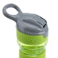 thumbnail image 4 of nuby thirsty kids push button flip-it soft spout on the go water bottle with easy grip band, green cactus, 12 ounce, 4 of 6