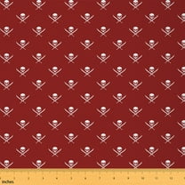 jejeloiu Gothic Skeleton Fabric by the Yard 1 Yard,Spooky Halloween Skull Home Decor Fabric by the Yard,Red White Sewing Fabric For Children,Ultra Soft Home Decor