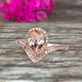 thumbnail image 2 of 8x5mm Pear Shape 1.75 Carat Morganite Engagement Ring On 10k Rose Gold Wedding Ring Promise Ring Art Deco Glaring Jewelry Anniversary Gift, 2 of 5