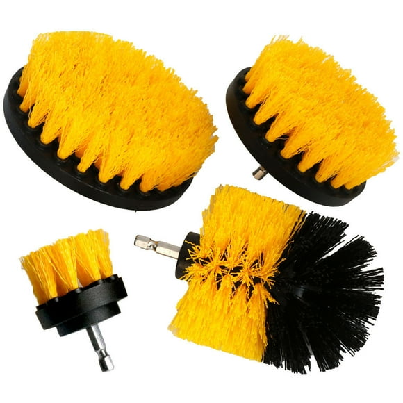 nipocaio 4 Pieces Drill Brushes, Drill Brush Tool Cleaning Kit, Drill Brush for Bathroom Surfaces, Floor, Tub(2"/3.5"/4"/5" Brushes)