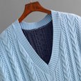 thumbnail image 5 of DDAPJ pyju Womens Reversible Sweaters Cap Sleeve V Neck Knit Pullover Sweater Soft Cozy Jumper Tops Blue Free Size, 5 of 7
