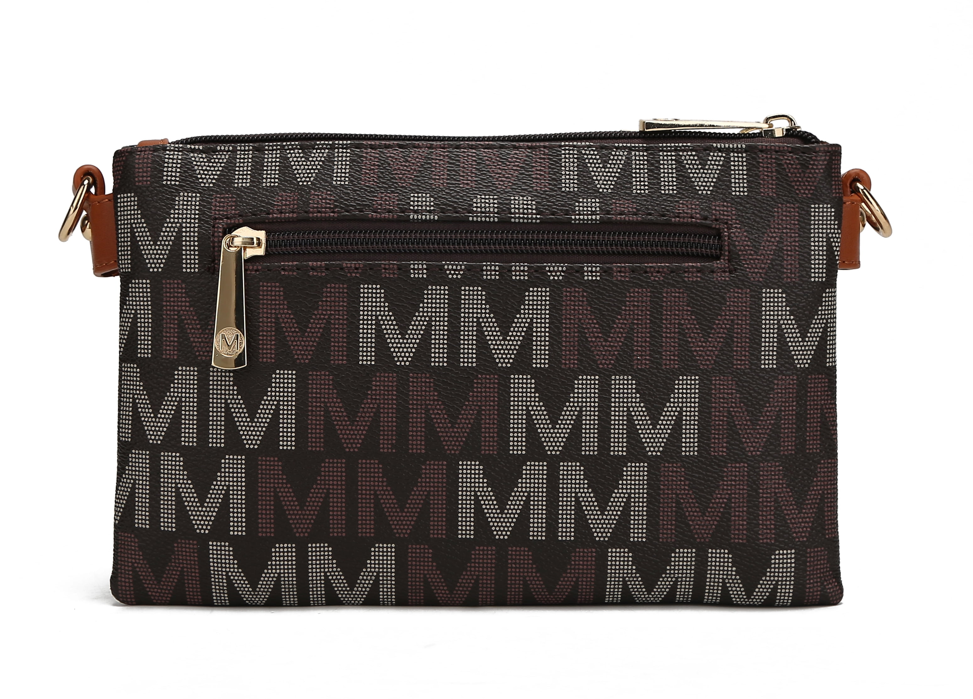 MKF Collection Multi-Compartments Ishani Women's Signature Crossbody Bag, Functional Wristlet Purse Handbag by Mia K - Red