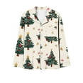 thumbnail image 5 of Censtreet Christmas Womens Pajama Sets 2 Piece Long Sleeve Sleepwear Soft Button Down Pjs Lounge Set, 5 of 7
