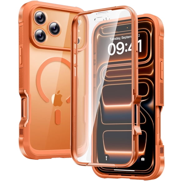 Funda para iPhone 17 Pro Max Diaclara, protección integral, color naranja
