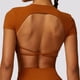 thumbnail image 5 of Top deportivo para mujer, Top corto de Yoga con espalda descubierta, camiseta de manga corta para entrenamiento físico, Tops, ropa de entrenamiento para gimnasio, ropa deportiva para correr, 5 of 5