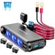 thumbnail image 1 of HAYAN 12V Car Cigarette Lighter Socket, 200W 3 Socke t Cigarette Lighter Plug Splitter Car Charger Adapter 12 Volt Socket Power Outlet Auxiliary with Eyelet Terminal (Red), 1 of 1