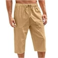 thumbnail image 1 of Lolmot Capris, Mens Fashion Solid Drawstring Elastic Waist Pocket Casual Sweat Capris Pants, 1 of 5