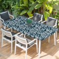 thumbnail image 2 of Navy Blue Spring Floral Table Cloths for 6 Foot Rectangle Tables, Farmhouse Flowers Elegant Pastoral Patio Waterproof Elastic Fitted Tablecloths, Washable Rectangular Table Cover for Camping, 2 of 8