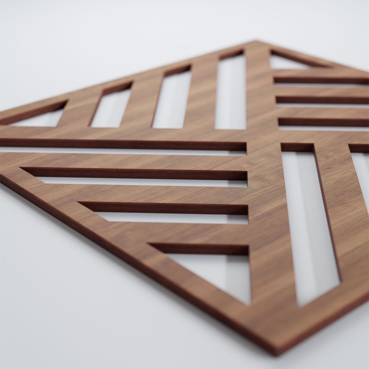 Ekena Millwork 11 3/8"W x 11 3/8"H x 1/4"T Small Allen Decorative Fretwork Wood Wall Panels, Walnut