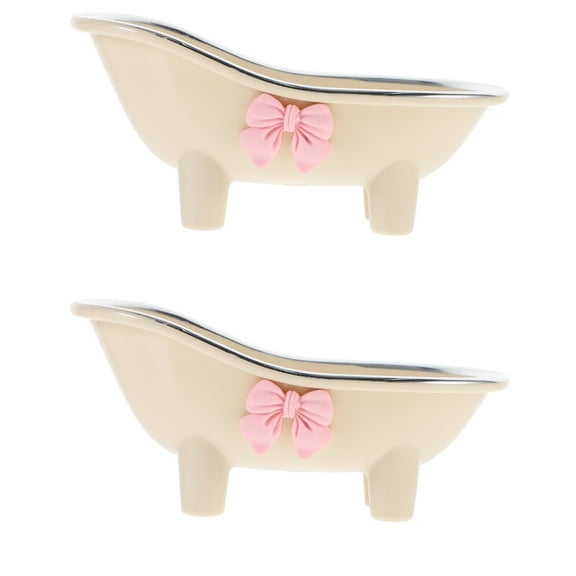 unbranded 2pcs Bathtub Shaped Soap Dish Bath Soap Box Soap Holder Decorative Soap Dish Soap Storage Dish for Bath