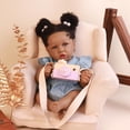 thumbnail image 2 of HOOMAI Lifelike Reborn Baby Dolls with Soft Body African American Realistic Girl Doll 22.8 Inch Best Birthday Gift Set, 2 of 5