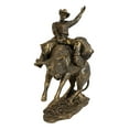thumbnail image 2 of Old World Rustic Western Cowboy Riding A Rearing Angry Bull Rodeo Statue 10"H, 2 of 6