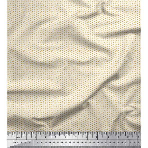 Soimoi Gold Heavy Satin Fabric Stars Star Decor Fabric Printed Yard 54 Inch Wide