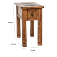 thumbnail image 3 of Table d'Appoint de Fauteuil d'Appoint Marv, Dessus Rectangulaire de 25 Pouces, Tiroir, Brun, 3 of 7