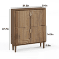 thumbnail image 5 of Algherohein Shoe Cabinet Entryway with 2 Flip Drawers,16-20 Pairs Modern Shoe Storage Cabinet,Walnut, 5 of 7