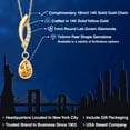 thumbnail image 2 of Gem Stone King 14K Yellow Gold Yellow Citrine and Lab Grown Diamond Pendant Necklace for Women | 0.87 Cttw | Gemstone November Birthstone | Pear Shape 7X5MM | With 18 inch Chain, 2 of 6