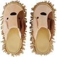 thumbnail image 1 of Zapatillas de fregona para perros de dibujos animados, zapatillas de microfibra para limpiar el polvo, zapatos de fregona extraíbles para la oficina, la habitación del hogar (caqui), 1 of 5