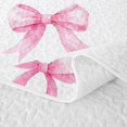thumbnail image 5 of Homewish Girls Bow-Tie Twin Quilt Set,Kawaii Love Hearts Twin Coverlet Set,White Pink,2 Pieces, 5 of 7