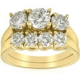 thumbnail image 1 of 3ct Three Stone Diamond Ring Set 14K Yellow Gold, 1 of 3