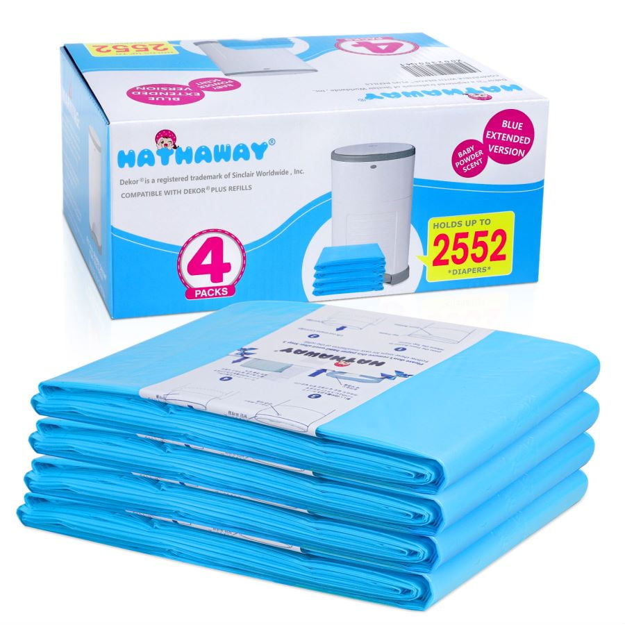 Diaper Pail Refills Increased 12 length Compatible with Dekor Plus