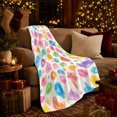 thumbnail image 3 of Playful Watercolor Gemstones decorative motif Shapes, Playful Food Art Scene, Warm Flannel Blanket for Living Room and Reading Nook, Art Lovers Friendship Gift, Playful Home Decor, 3 of 9