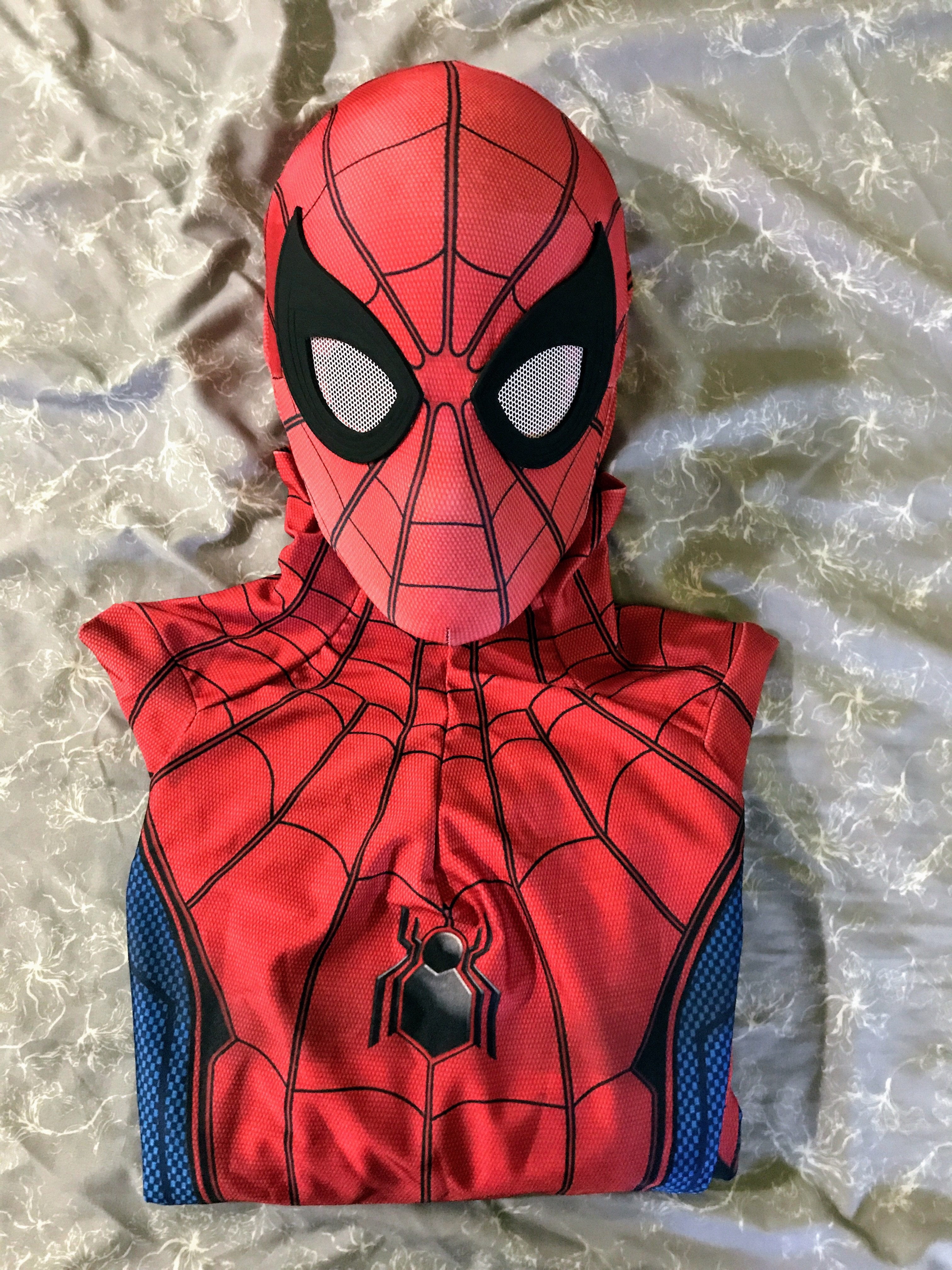 Cosplay Life Homecoming Spider Superhero Cosplay Costume Lycra Fabric Bodysuit Spandex Zentai Suit With Detached Mask and Lenses For Adult Men