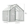 Dextrus 6x6FT Greenhouse: Aluminum Frame, Polycarbonate Panels, Sliding ...