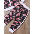 thumbnail image 5 of Dewadbow Toddler Kids Baby Girls Floral Sweatshirt Tops Pants Outfits Sets, 5 of 6