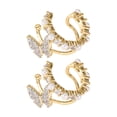 thumbnail image 2 of SmartBy Butterfly Ear Cuffs Non Piercing Ear Corrector Clips Rhinestone Cartilage Clip-on Wrap Earrings Jewelry Gifts for Wife Girlfriend Her, 2 of 7