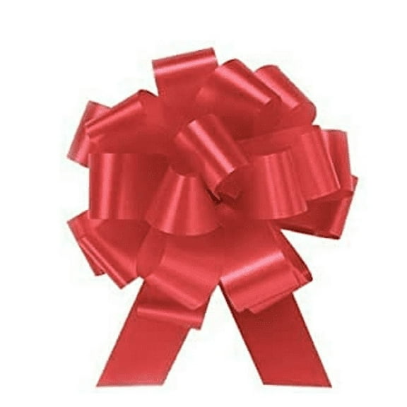 Imperial Red Flora Satin Pull Bows – 5.5 Inch 20 Loops, 10-Pack | Easy to Assemble, Premium Gift Wrap & Decoration for Holidays, Weddings, Baby Showers | A1 Bakery Supplies