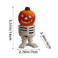 thumbnail image 3 of Halloween Pumpkin Decorations with Lights, Resin Halloween Skeleton Pumpkins Figurines for Indoor Outdoor Home Table Party Decor, 3 of 5