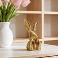 thumbnail image 7 of Basysin 2026 New Easter 13.6 Inch Gold Resin Bunny Table Decor,Bunny Decorations,Thinking Bunny Figurine for Home Table Centerpieces Golden Cute Rabbit Statue,for Living Room Farmhouse Gift, 7 of 7