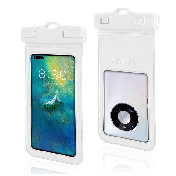 Waterproof Phone Pouch Swimming Dry Bag with Waterproof Phone Pouch for Lanyard Portable Water Sports Protector Climbing Universal Cellphone Case White