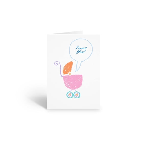Stonehouse Collection New Baby Thank You Cute Note Card - 10 Boxed Baby Shower Cards & Envelopes - USA Made