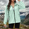 thumbnail image 5 of Windproof Hooded Rain Jackets For Women Lightweight Long Sleeve Zip Up Raincoat Water Resistant Packable Outerwear, 5 of 9