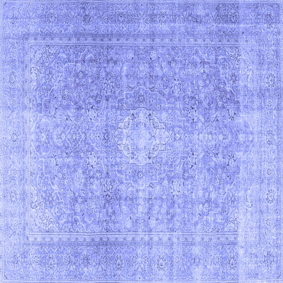 Ahgly Company Indoor Square Persian Blue Traditional Area Rugs, 8' Square