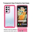 thumbnail image 3 of Galaxy S21 5G Case, Sturdy Case for 2020 Galaxy S21 6.2", Njjex Hard Plastic Full-Body Rugged Transparent Clear Back Bumper Case Cover for Samsung Galaxy S21 -Hot Pink, 3 of 12
