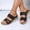 Black, variant on Women's Adjustable Hook‑and‑loop Wedge Slide Sandals, Non‑slip Platform Open‑toe Slip‑on Summer Casual Outdoor Walking Shoes White 36