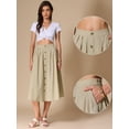 thumbnail image 2 of DARING DIVA Women's Button Decor Elastic Waist A-Line Skirts with Pockets XS Khaki, 2 of 6