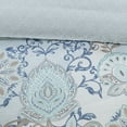 thumbnail image 7 of Madison Park Isla Full/Queen 3 Piece Cotton Floral Printed Reversible Duvet Cover Set Blue, 7 of 7