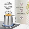 thumbnail image 3 of Stainless Steel Fry Kitchen Pot 2L Kitchen Fryer Pan Large Capacity Multifunctional Oil Filter Tank Deep Frying Pot, 3 of 5